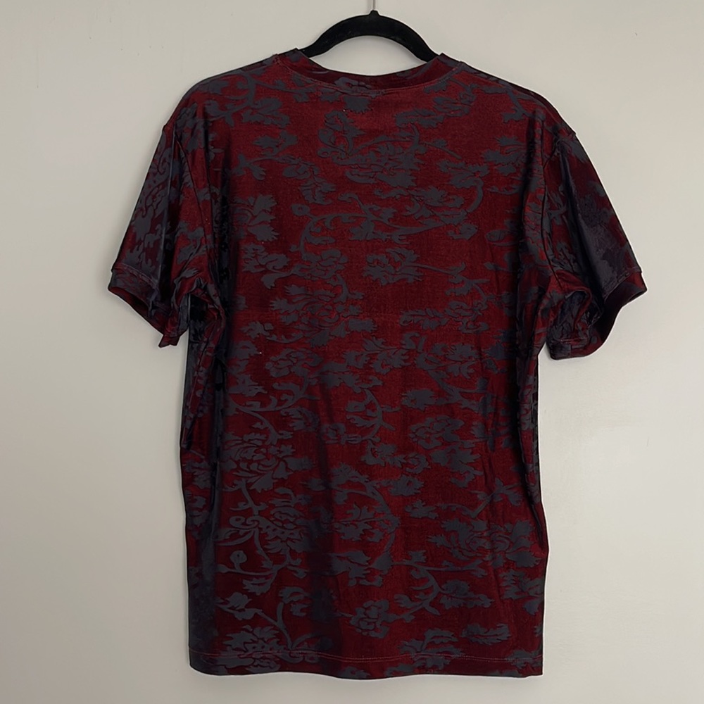 Vintage Greg Parry Mens Damask Fitted V-neck Shirt Sz L - Picture 3 of 13